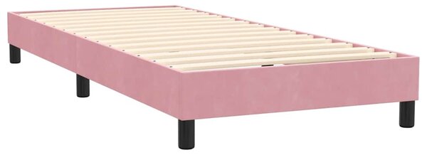 Box Spring krevet s madracem i LED ružičasti 90x210 cm samt - Ružičasti / 90 x 210 cm
