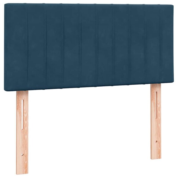 Box Spring krevet s madracem tamnoplavi 80x210 cm baršun - Plava / 80 x 210 cm