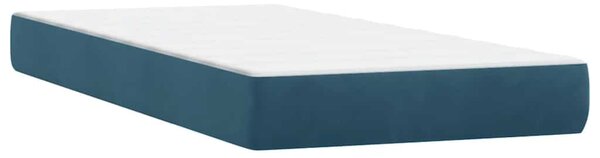 Box Spring krevet s madracem tamnoplavi 80x210 cm baršun - Plava / 80 x 210 cm