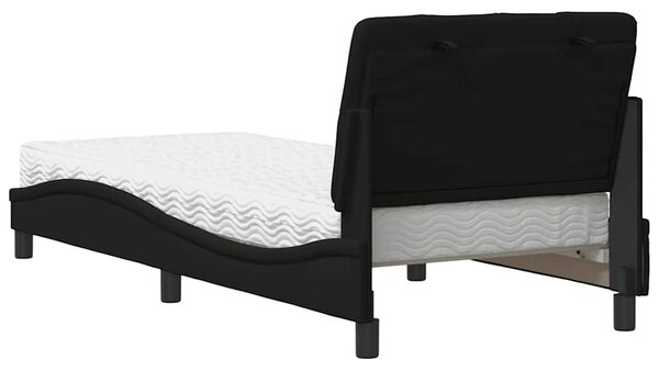 Krevet s madracem crni 90x200 cm od tkanine - Crna / 90 x 200 cm