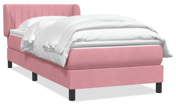 Box spring krevet s madracem ružičasti 80 x 220 cm baršunasti - Ružičasti / 80 x 220 cm