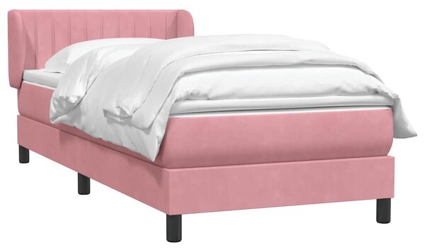 Box spring krevet s madracem ružičasti 80 x 220 cm baršunasti - Ružičasti / 80 x 220 cm