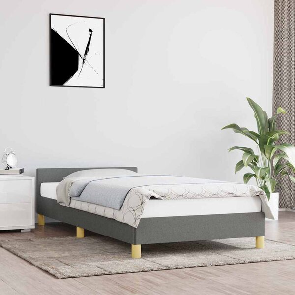 Okvir kreveta bez madraca tamnosivi 100x200 cm od tkanine - Siva / 100 x 200 cm