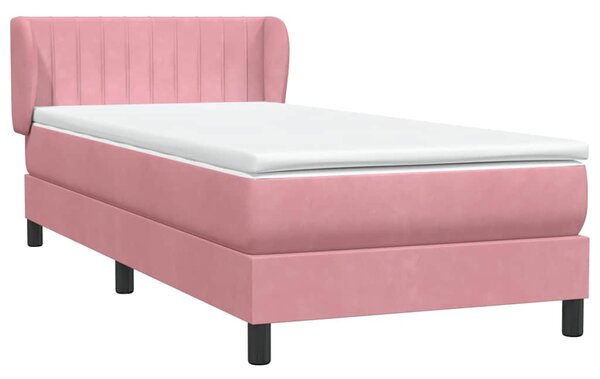 Box spring krevet s madracem ružičasti 80 x 220 cm baršunasti - Ružičasti / 80 x 220 cm
