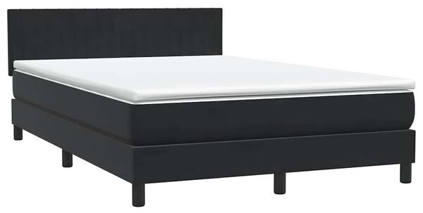 Box Spring krevet s madracem i LED crni 160x210 cm baršunasti - Crna / 160 x 210 cm