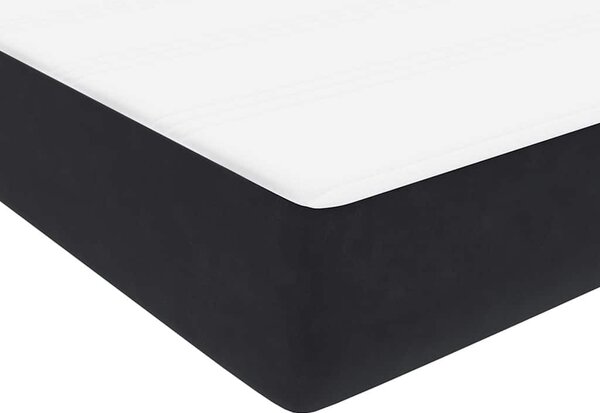 Box Spring krevet s madracem i LED crni 160x210 cm baršunasti - Crna / 160 x 210 cm