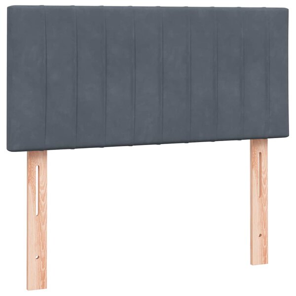 Box Spring krevet s madracem tamno sivi 80x210 cm baršun - Siva / 80 x 210 cm