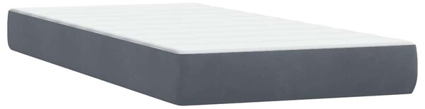 Box Spring krevet s madracem tamno sivi 80x210 cm baršun - Siva / 80 x 210 cm