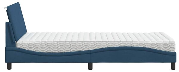 Krevet s madracem Hanko plavi 100 x 200 cm od tkanine - Plava / 100 x 200 cm