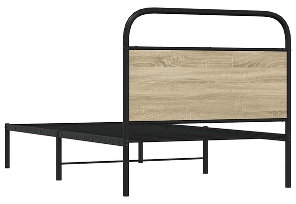 Okvir kreveta bez madraca boja hrasta sonome 107x203 cm drveni - Smeđa / 107 x 203 cm