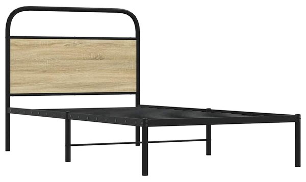 Okvir kreveta bez madraca boja hrasta sonome 107x203 cm drveni - Smeđa / 107 x 203 cm