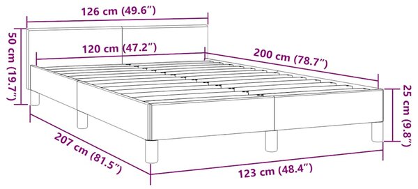 Okvir kreveta bez madraca svjetlosivi 120 x 200 cm od tkanine - Siva / 120 x 200 cm