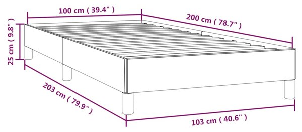 Okvir kreveta bez madraca tamnosivi 100x200 cm od tkanine - Siva / 100 x 200 cm