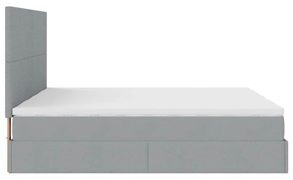Okvir kreveta s madracima svijetlosivi 160x200cm od tkanine - Siva / 160 x 200 cm