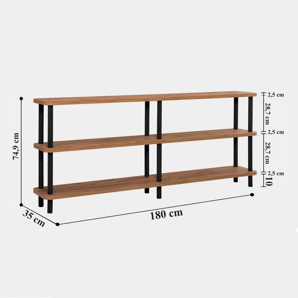 Zondo.hr Regal Zorro (crna + bor atlantic). Akcija -30%. 1072829