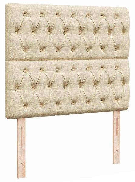 Otomanski krevet madracem i LED krem 120x190 cm tkanina - Krema / 120 x 190 cm