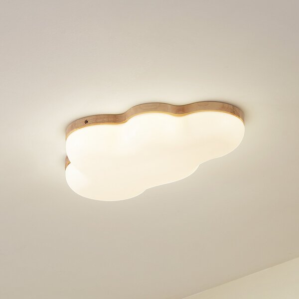 Lindby LED stropna svjetiljka Pilvi, plastika, oblak, 50 cm, Bijela, Dnevni boravak/blagovaonica, Plastika