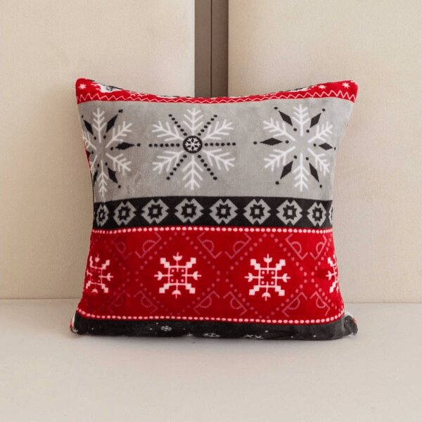 Jastučnica od mikropliša SNOWY FOREST 45x45 cm, siva