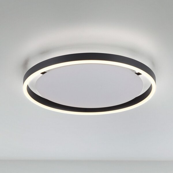 JUST LIGHT. GmbH LED stropna svjetiljka Ritus, Ø 39,3cm, antracit, prigušiva, Crno, Dnevni boravak/blagovaonica, Metal