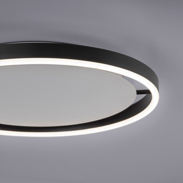 JUST LIGHT. GmbH LED stropna svjetiljka Ritus, Ø 39,3cm, antracit, prigušiva, Crno, Dnevni boravak/blagovaonica, Metal