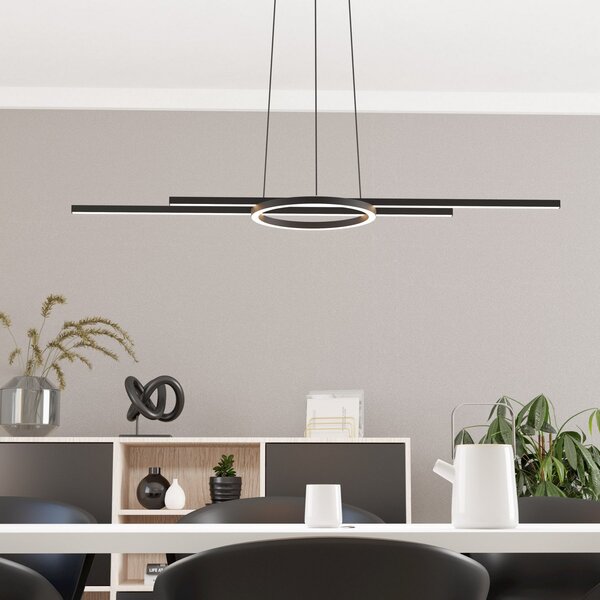 EGLO LED viseća svjetiljka Zillerio-Z crna ZigBee CCT dim, prigušiva, Crno, Dnevni boravak/blagovaonica, Metal