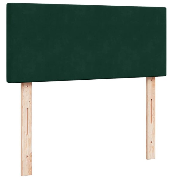 Otomanski krevet s madracem i LED tamnozeleni 120x190cm baršun - Zelena / 120 x 190 cm