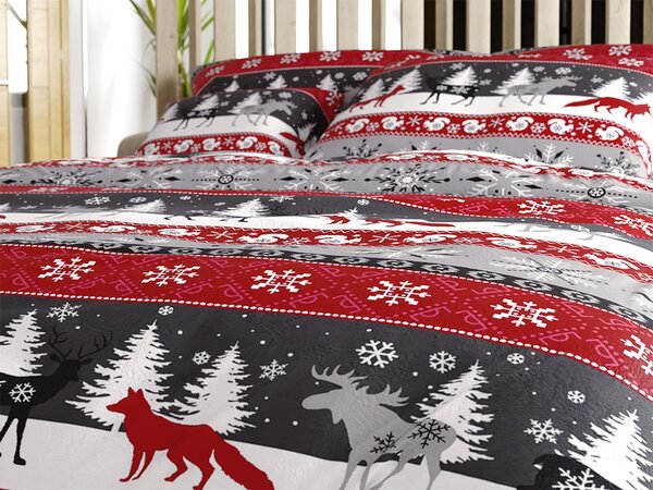 Posteljina mikropliš SNOWY FOREST siva Dimenzije posteljine: 2 kom 70 x 90 cm | 200 x 220 cm
