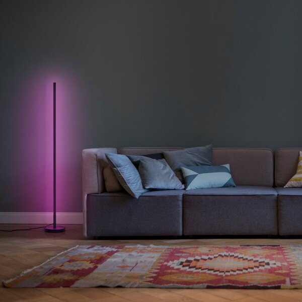 LEDVANCE SMART+ WiFi Podna okrugla LED podna svjetiljka, crna, prigušiva, Crno, Dnevni boravak/blagovaonica, Metal