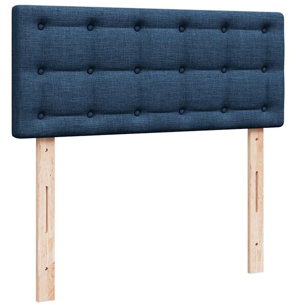 Otomanski okvir kreveta s madraca plavi 120x190 cm od tkanine - Plava / 120 x 190