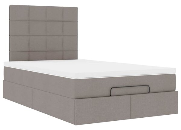 Otomanski krevet madracem i LED Taupe 120x190 cm tkanina - Tupe / 120 x 190 cm