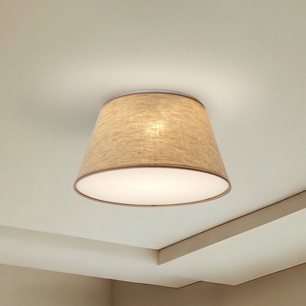 TK Lighting Formo stropna svjetiljka, bež, lan, Ø 38 cm, E27, prigušiva, Bež, Dnevni boravak/blagovaonica, Tkanina / tekstil
