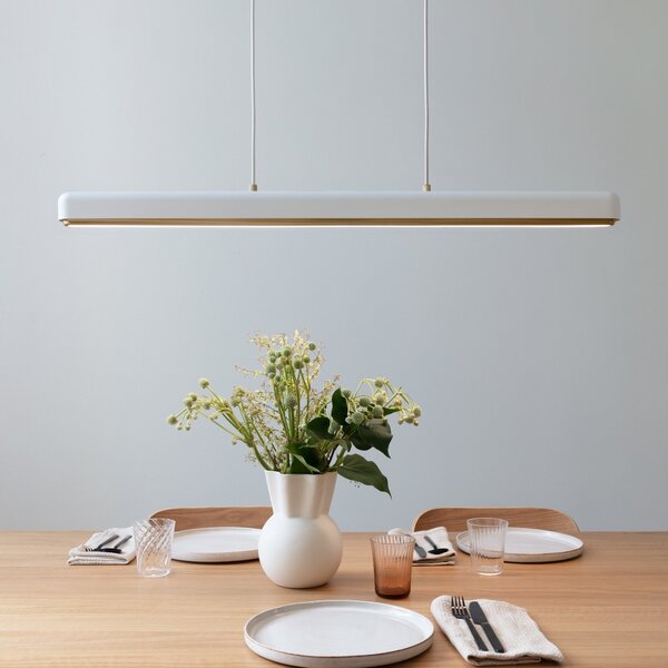 UMAGE LED viseća lampa Hazel Branch, bijela/mesing, 100 cm, prigušiva, Bijela, Dnevni boravak/blagovaonica, Metal