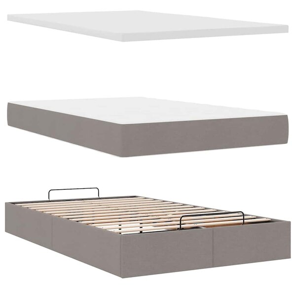 Otomanski krevet madracem i LED Taupe 120x190 cm tkanina - Tupe / 120 x 190 cm
