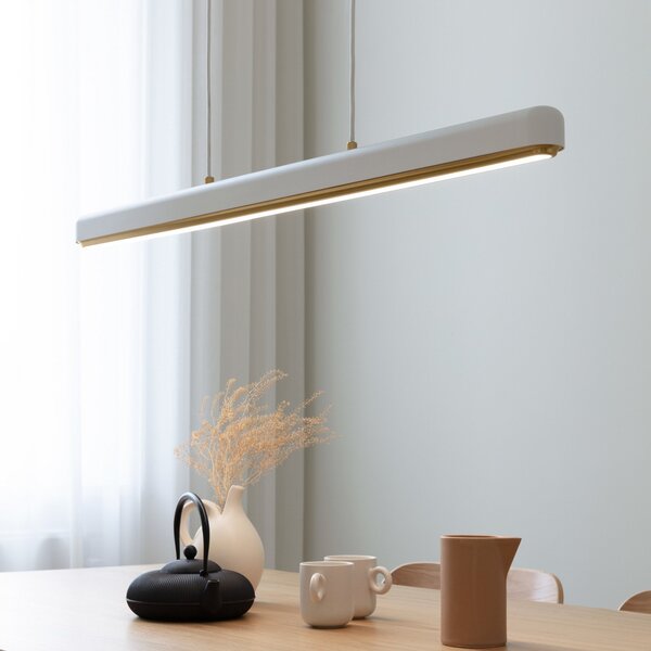 UMAGE LED viseća lampa Hazel Branch, bijela/mesing, 100 cm, prigušiva, Bijela, Dnevni boravak/blagovaonica, Metal