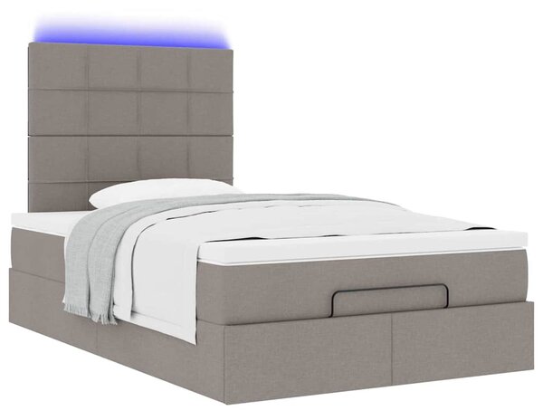 Otomanski krevet madracem i LED Taupe 120x190 cm tkanina - Tupe / 120 x 190 cm