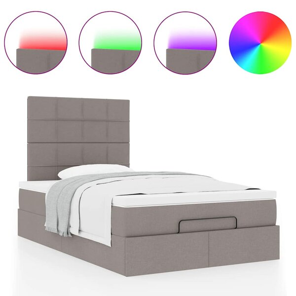 Otomanski krevet madracem i LED Taupe 120x190 cm tkanina - Tupe / 120 x 190 cm