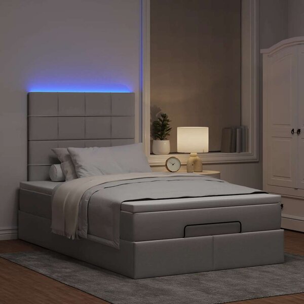 Otomanski krevet madracem i LED Taupe 120x190 cm tkanina - Tupe / 120 x 190 cm