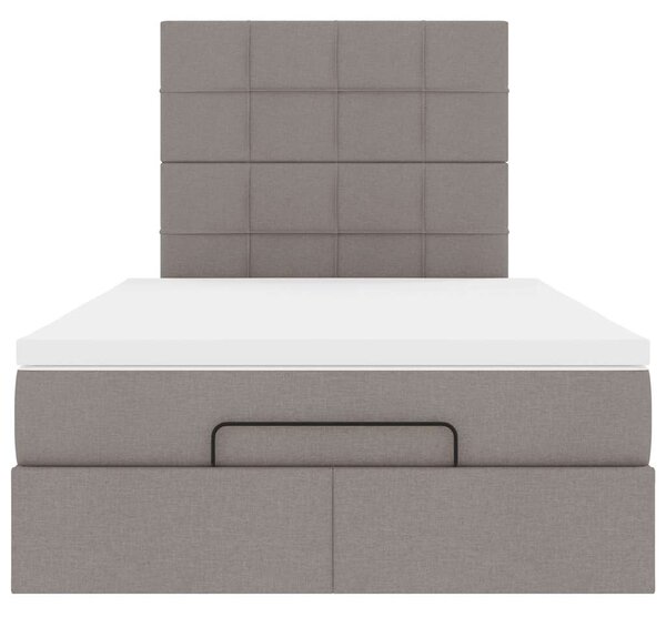 Otomanski krevet madracem i LED Taupe 120x190 cm tkanina - Tupe / 120 x 190 cm