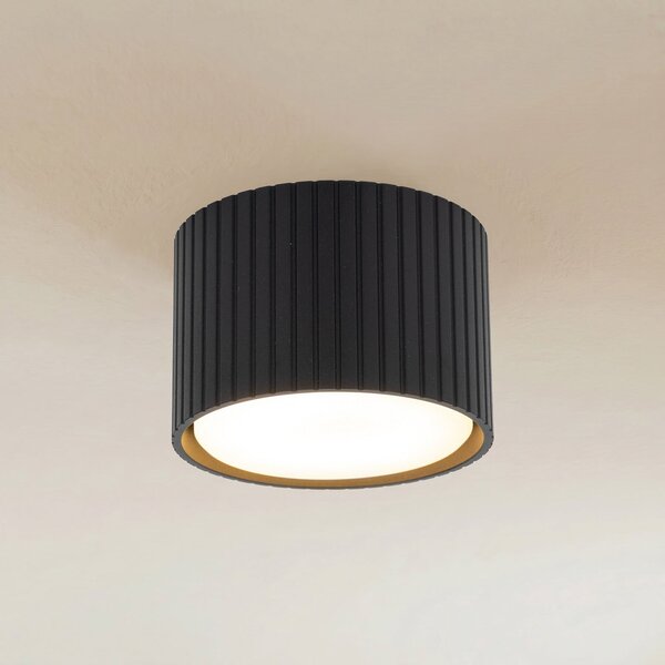 TK Lighting Ferro downlight, crni, plastični, visine 6 cm, GX53, prigušiva, Crno, Dnevni boravak/blagovaonica, Plastika
