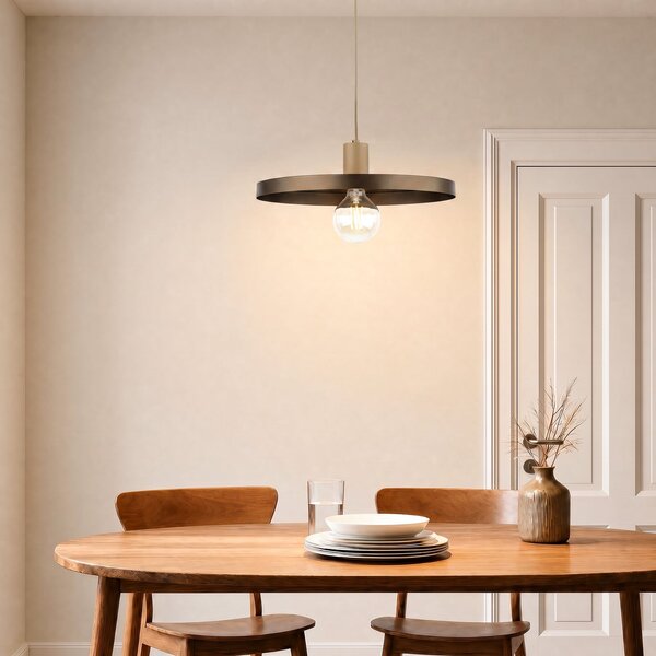 TK Lighting Sila viseća svjetiljka, smeđa/pješčana, metal, Ø 45 cm, E27, prigušiva, Smeđa / hrđa, Dnevni boravak/blagovaonica, Metal