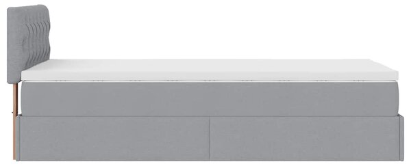 Otomanski okvir kreveta s madraca svijetlosivi 80x200cm tkanine - Siva / 80 x 200 cm