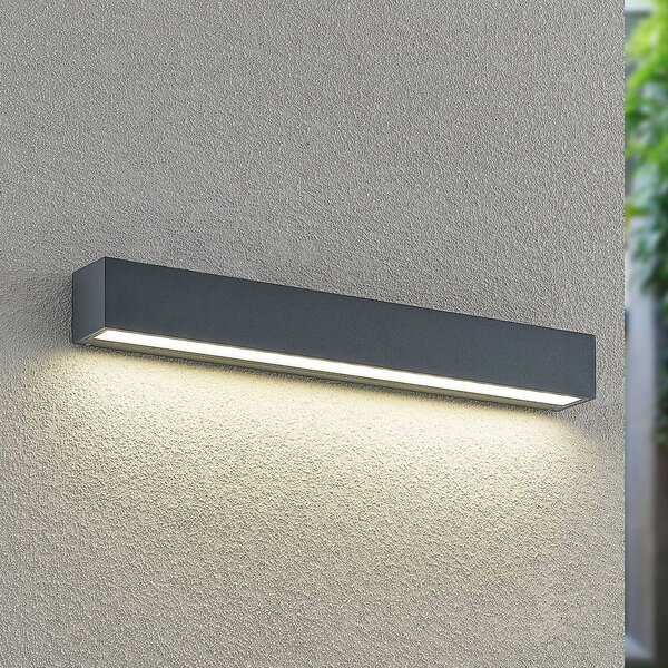 Arcchio Zidna LED svjetiljka Lengo, 50 cm, s jednim sijalicom, antracit, CCT, Crno, Aluminij