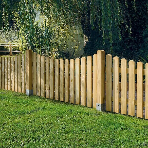 Drvena ograda za dvorište (180 x 85/70 cm, Zakrivljena prema dolje)