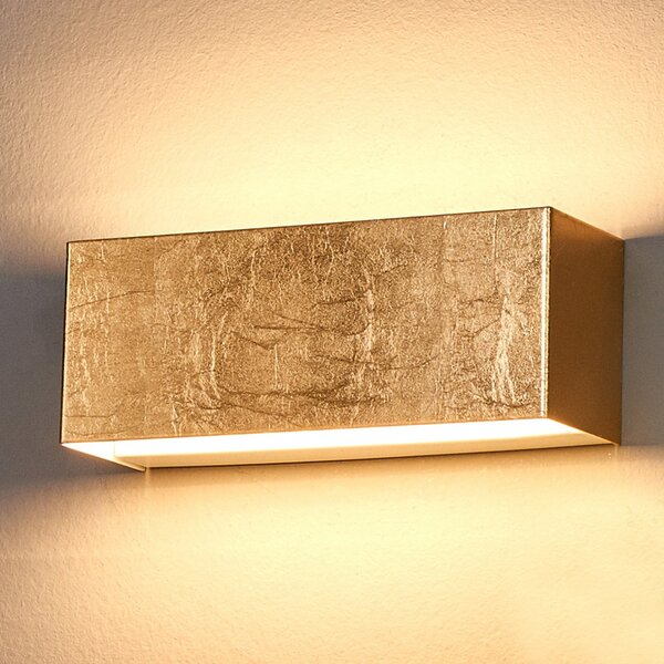 Lindby LED zidna lampa Quentin, širine 23cm, zlatne boje, metal, Zlato / mjed, Područje hodnika, Metal