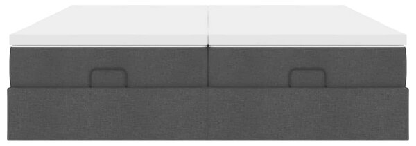 Otomanski okvir kreveta s madracima crni 200x200cm od tkanine - Crna / 200 x 200 cm