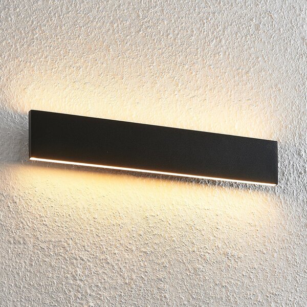 Lindby LED zidna lampa Ignazia, 47cm, crna, metal, gore/dolje, prigušiva, Crno, Dnevni boravak/blagovaonica, Metal