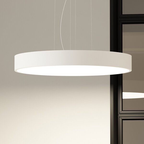 Arcchio LED viseća lampa Noabelle, Ø 80 cm, bijela, metal, prigušiva, Bijela, Kuhinja, Metal