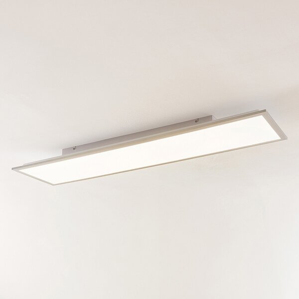 Lindby LED panel Stenley, 4000 K, 120 cm x 30 cm, srebrno/bijela, Bijela, Kuhinja, Plastika