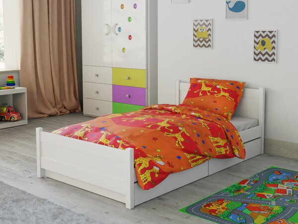 Pamučna posteljina za krevetic Žirafa narančasta
