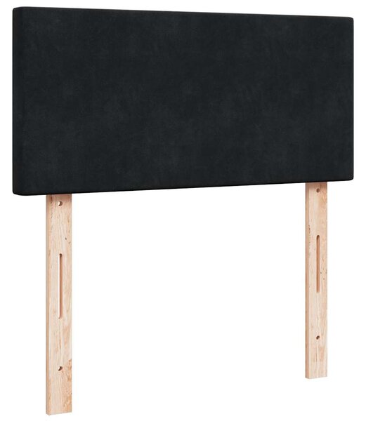 Otomanski okvir kreveta s madraca crni 90x190cm baršunasti - Crna / 90 x 190 cm